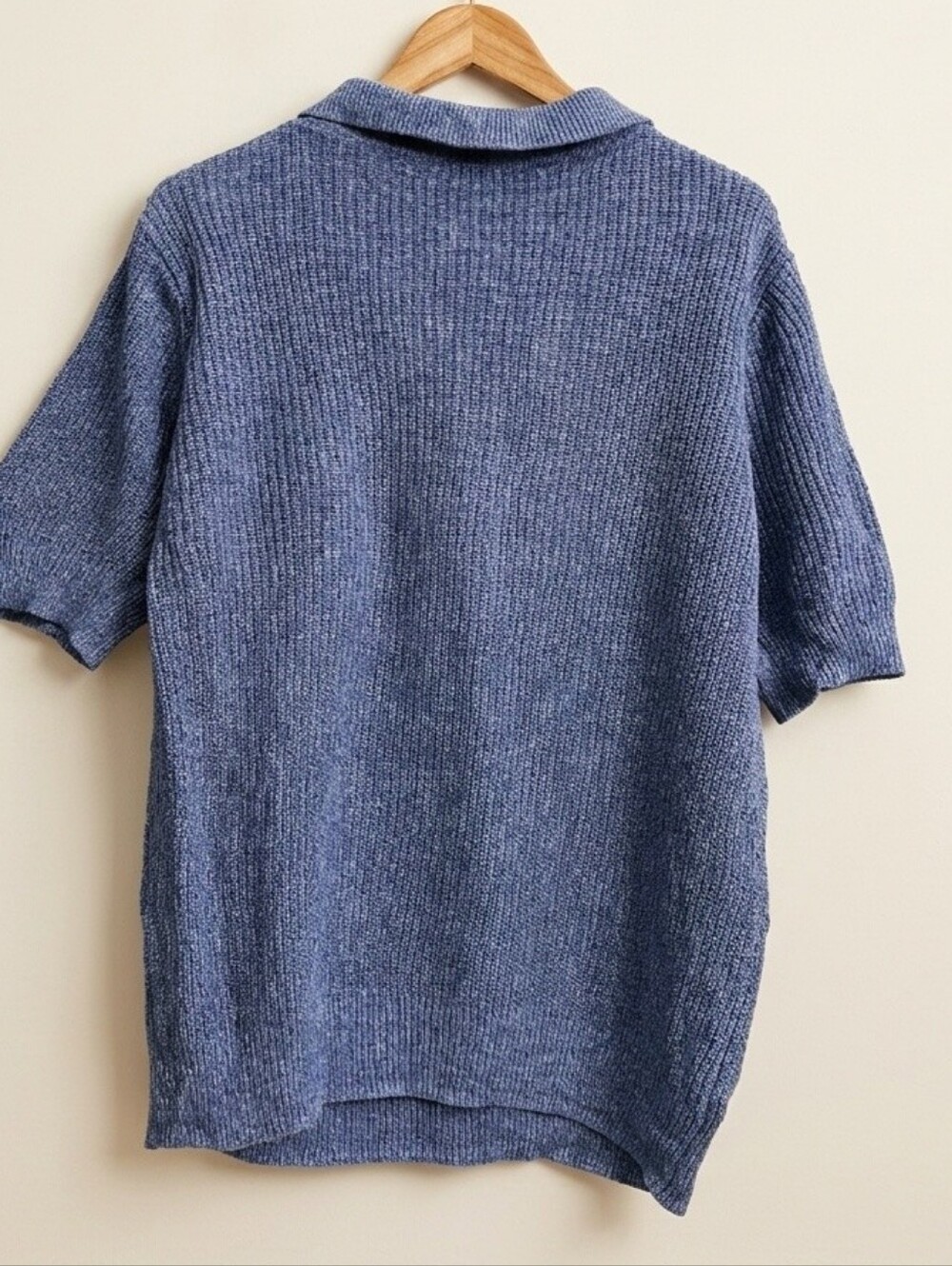 Appleseed's Blue Short Sleeve Knit Polo Sweater - Picture 2 of 3